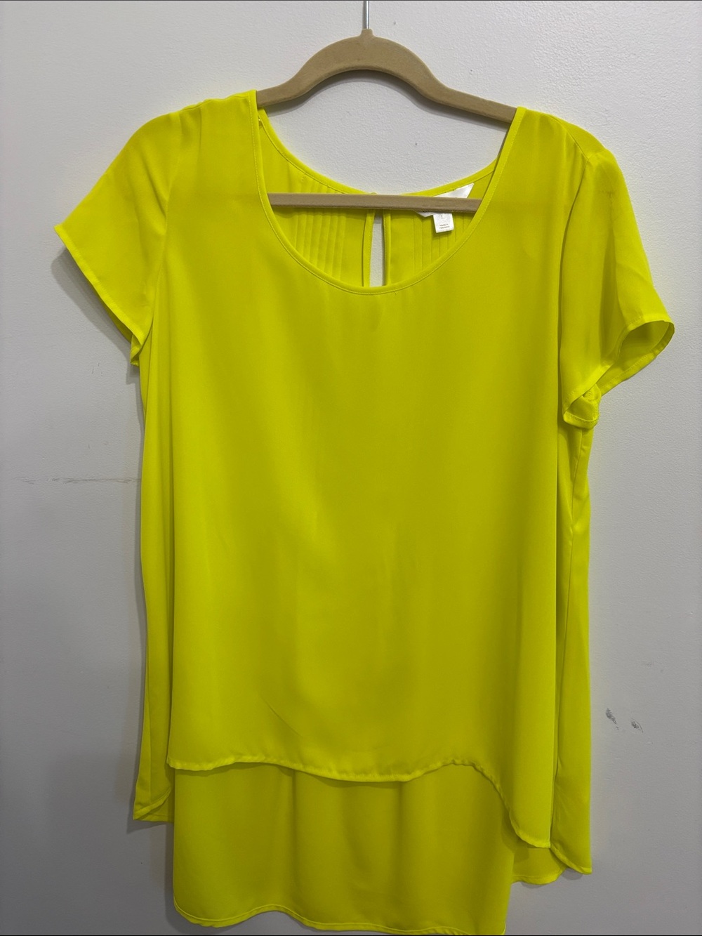 Decree Bright Yellow Layered Scoop-Neck Blouse
